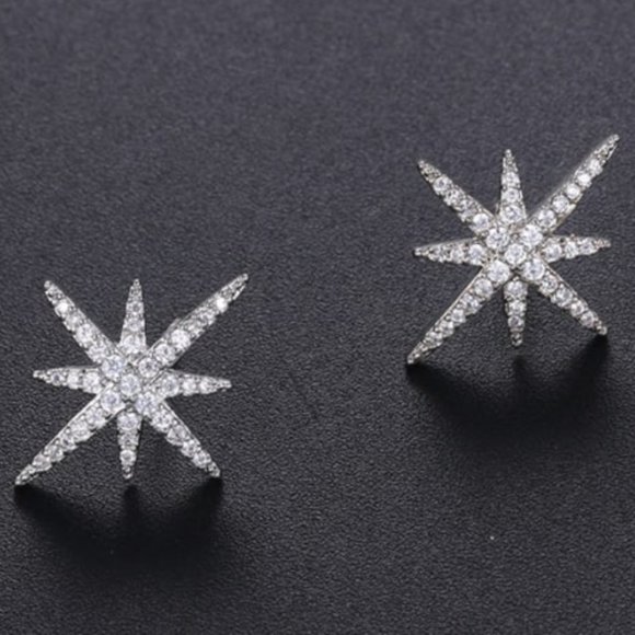 🌟Starburst CZ Stud Earrings - Picture 2 of 3